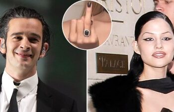 Promo Matty Healy Proposed to Fiancee Gabbriette Bechtel With a Custom Black Diamond Engagement Ring