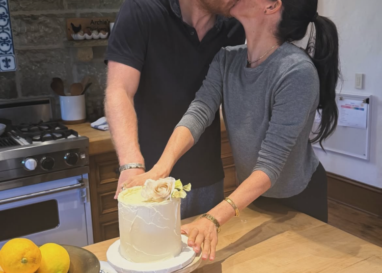 Meghan Markle and Prince Harry during their anniversary.
