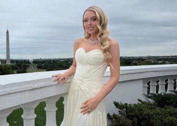 Tiffany Trump attended the April 28 royal dinner in a pastel yellow strapless gown featuring a sweetheart neckline. By: Instagram/tiffanytrump