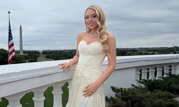 Tiffany Trump attended the April 28 royal dinner in a pastel yellow strapless gown featuring a sweetheart neckline. By: Instagram/tiffanytrump