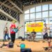 90s and 2000s band Anti-Skip Protection performing on an outdoor bandshell stage