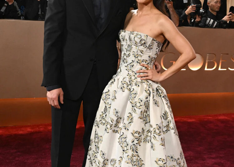 Ashton Kutcher and Mila Kunis at the 83rd Annual Golden Globes held at The Beverly Hilton on January 11, 2026 in Beverly Hills, California.