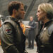 Jamie Bamber and Katee Sackhoff in Battlestar Galactica.