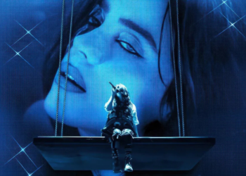 Billie Eilish on the poster for Billie Eilish: Hit Me Hard and Soft.