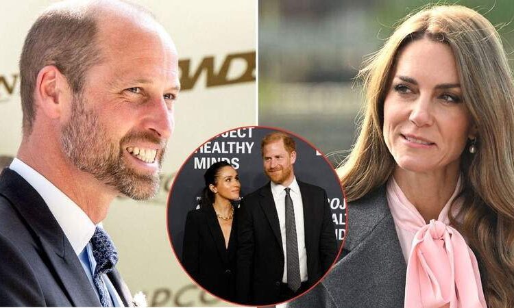 Prince William and Kate Middleton are plotting a 'revenge tour' Down Under in response to Prince Harry and Meghan Markle's recent visit.MEGA