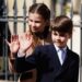 Princess Charlotte and Prince Louis waving to crowds of well-wishers (Aaron Chown/PA) (PA Wire)