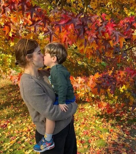 Princess Eugenie kissing son Ernest on the lips