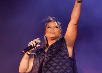 Queen Latifah performs with Megan Thee Stallion at the Coachella Stage during the 2025 Coachella Valley Music and Arts Festival at Empire Polo Club on April 13, 2025 in Indio, California.
