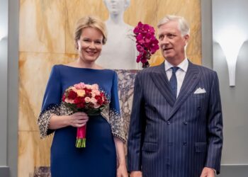 King Philippe of Belgium and Queen Mathilde of Belgium arrive for a session of the final of The Queen Elisabeth International Music Competition at Bozar on May 25, 2026 in Brussels, Belgium