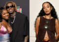 Lil Wayne with his daughter Reginae Carter on the left; Solange Knowles on the right, posing at separate events.