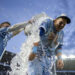 Royals superstar Bobby Witt Jr. is doused with water by teammate Carter Jensen after KC’s 5-1 defeat of the Detroit Tigers at Kauffman Stadium in Kansas City on Saturday, May 9, 2026.