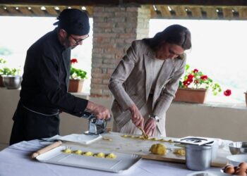 Catherine, Princess of Wales helps prepare lunch at rural Agriturismo 'Al Vigneto' as she concludes a two-day visit to the region, on May 14, 2026 in Felino, Italy. The Princess of Wales is visiting the city in Northern Italy as The Royal Foundation Centre for Early Childhood expands internationally. During her visit, she will explore leading approaches to early child development, which focusses on creativity, relationships and hands-on discovery. The trip marks the future queen's first overseas royal visit since her cancer treatment.