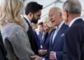King Charles III is pictured interacting with New York City Mayor Zohran Mamdani during a visit to the 9/11 Memorial on April 29, 2026.