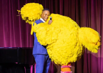 Craig Melvin and Big Bird at the 2026 Sesame Workshop gala, as shown on 'Today,' NBC, May 28, 2026.