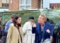 Selena, Martin Short and Steve Martin with a film crew in notting hill, may 18/2025