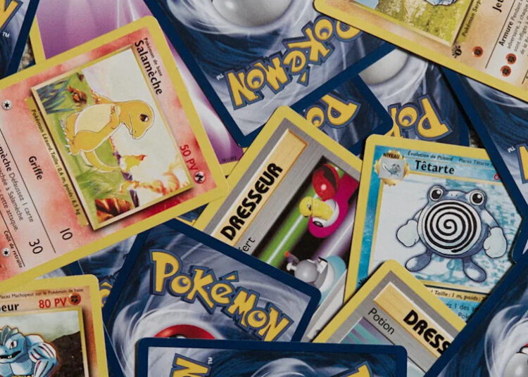 A collection of Pokemon cards.