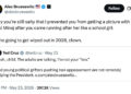 A tweet by Alex Bruesewitz responding to Ted Cruz, mentioning Nicki Minaj and a political disagreement.