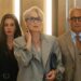 Anne Hathaway as Andrea Sachs, Meryl Streep as Miranda Priestley, and Stanley Tucci as Nigel in The Devil Wears Prada 2