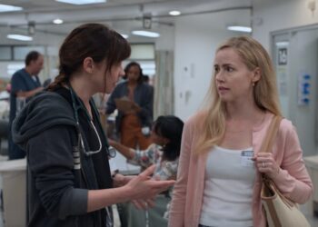 Fiona Dourif and Amanda Schull in The Pitt. Screenshot via HBO Max