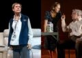 Laurie Metcalf in "Little Bear Ridge Road," left, and with Nathan Lane in "Death of a Salesman."