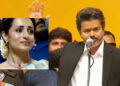 Trisha Krishnan’s emotional reaction to Vijay’s speech during the swearing-in ceremony goes viral; fans react | Tamil Movie News