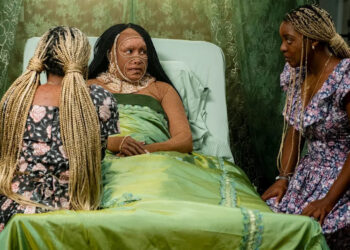 Kara Young, Vivica A. Fox, and Mallori Johnson in 'Is God Is'Credit: Patti Perret/ Amazon MGM Studios