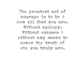 Black typewritten quote about authenticity on a white background