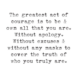 Black typewritten quote about authenticity on a white background