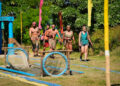 Survivor 50 finalists Jonathan Young, Rizo Velovic, Joe Hunter, Tiffany Ervin and Aubry Bracco.