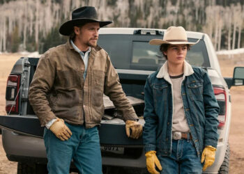 Luke Grimes as Kayce Dutton and Brecken Merrill as Tate Dutton on 'Marshals'Credit: Fred Hayes/CBS