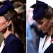 Two images of Kate Middleton at the Anzac Day memorial in London