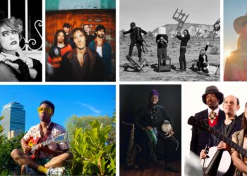 Clockwise from top left: The Dresden Dolls (Pixie Vision Photography); Fai Laci (Courtesy Jamison Wrinn); OK Goodnight (Courtesy Zack Spencer); Charlie Marie (Courtesy Courtney Denelle); Biribá Union (Courtesy Titilayo Ayangade); Temidayo Balogun (Courtesy Jibril Taiwo); and Haasan Barclay (Courtesy the artist).