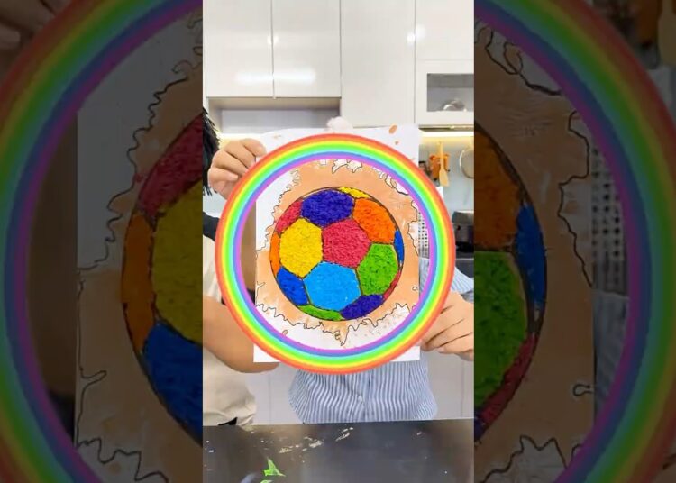 She Got Super Creative Making Her Rainbow Soccer Ball Art! 🌈⚽🎨
