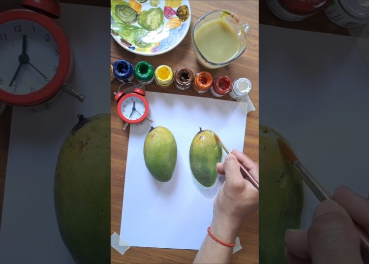 😲Real or Painted?🥭|#art #artbox #trending #shorts #mango #fruitart