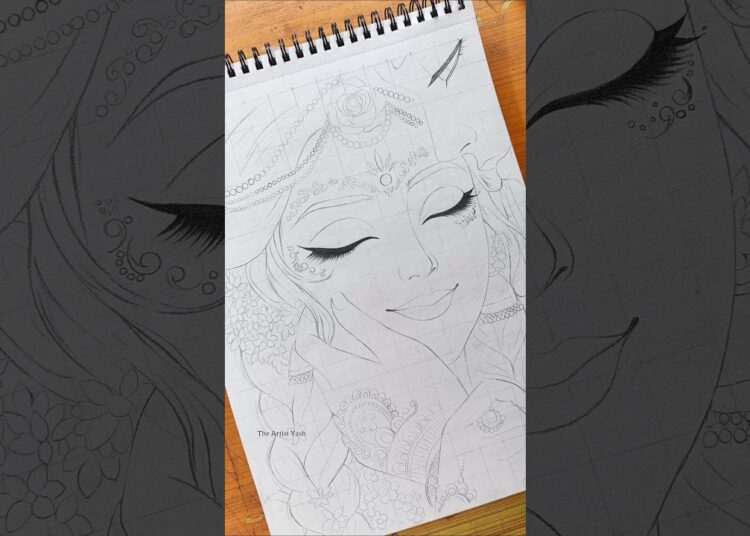 Radha Krishna drawing 💕 #drawing #art #radharani #radhakrishna #artist #shorts #radha