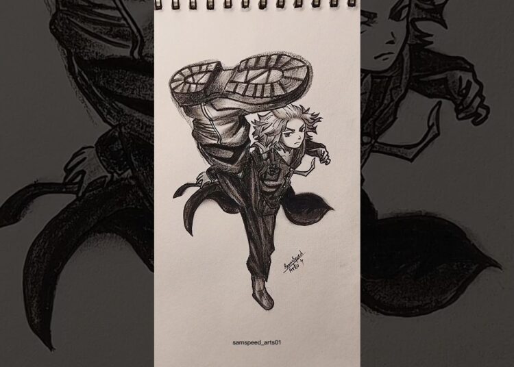 Mikey (Manjiro Sano), stickman to anime drawing #tokyorevengers #mikey #drawing #art #anime