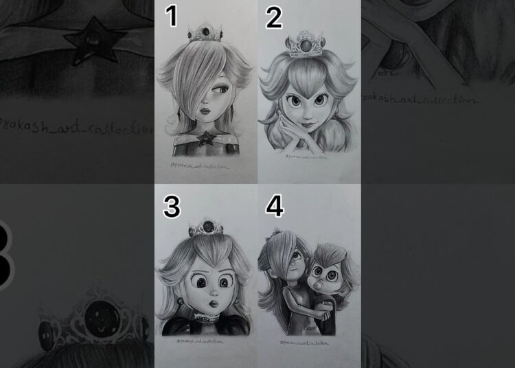 Compilation of super mario galaxy characters 😍❤️✍️  #art #artist #cartoon #drawing #shorts