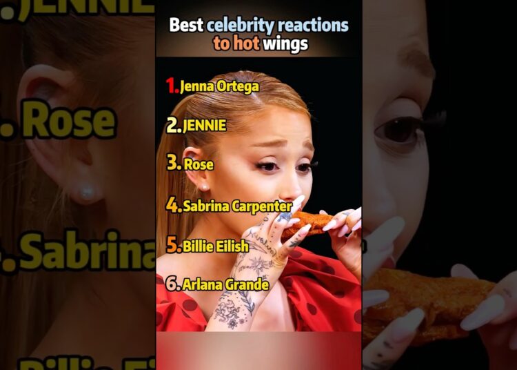 Best celebrity reactions to hot wings #celebrity #funny #foryou