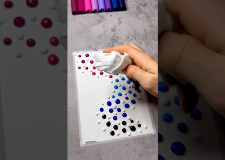 Creating Abstract Art Using Only a Napkin! 🤯🧻 Would you try this technique? 👀