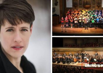 L-R (clockwise): Composer Cecilia Livingston (Photo courtesy of the artist); Forte — Toronto Gay Men’s Chorus (Photo courtesy of Forte); Gustavo Gimeno conducts the Toronto Symphony Orchestra & Toronto Mendelssohn Choir (Photo courtesy of the TSO)