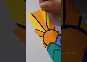 🏔️☀️Colorful Mountain Boho Art Bookmark 💛 Aesthetic Landscape Painting #bookmark #bohoart #diycrafts