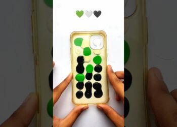 Satisfying iPhone Beautiful Paint Case 💚🖤#satisfying #artist #coverart