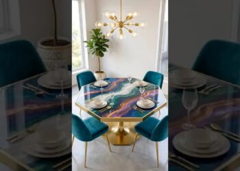 This Octagon Epoxy Dining Table Looks Like Art
