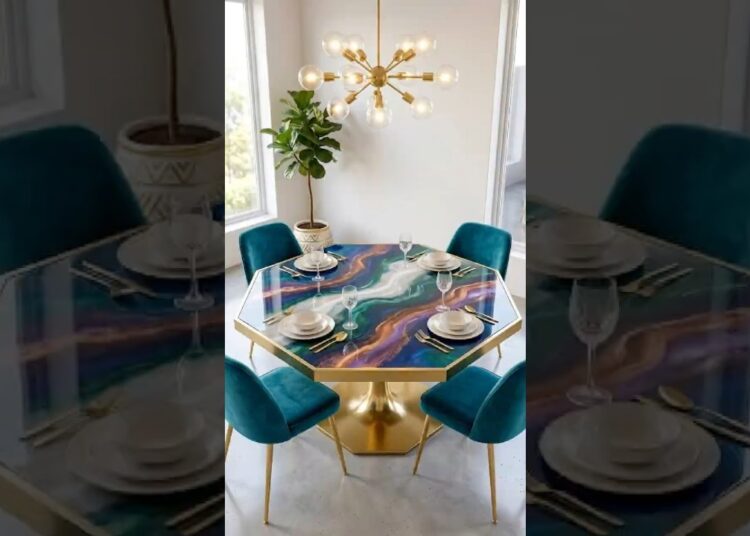 This Octagon Epoxy Dining Table Looks Like Art