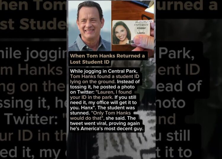 When Tom Hanks Returned a Lost Student ID. Lauren. #shorts #celebrity #hollywood
