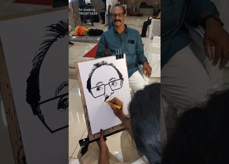 Live caricature drawing performance by artist kaviya | Book your events now! 7603873428 #paperarts