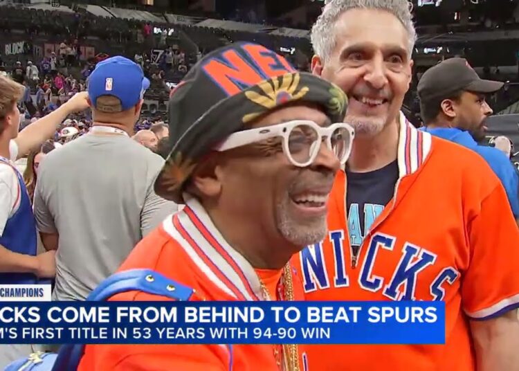 Celebrity Knicks fans Spike Lee, John Turturro celebrate NBA title