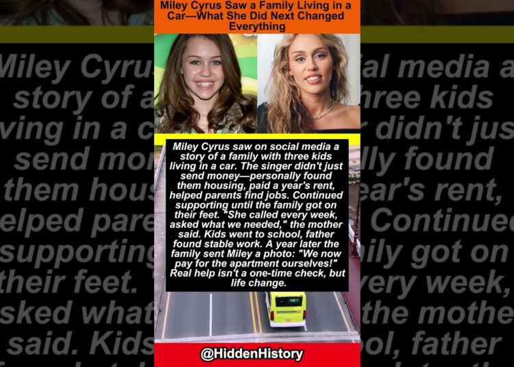 Miley Cyrus Saw a Family Living in a Car #shorts #facts #celebrity