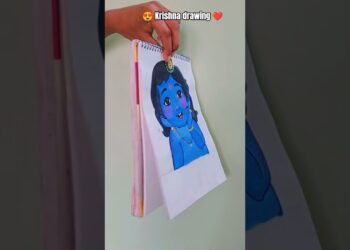 😍 krishna drawing ❤️ #radheradhe #krishna #drawing #artist #viralvideo #shorts