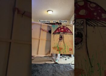 tripping vs drunk #art #painting #reveal #artist